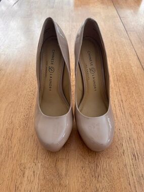 Chinese Laundry Patent Nude Round-Toe Heels